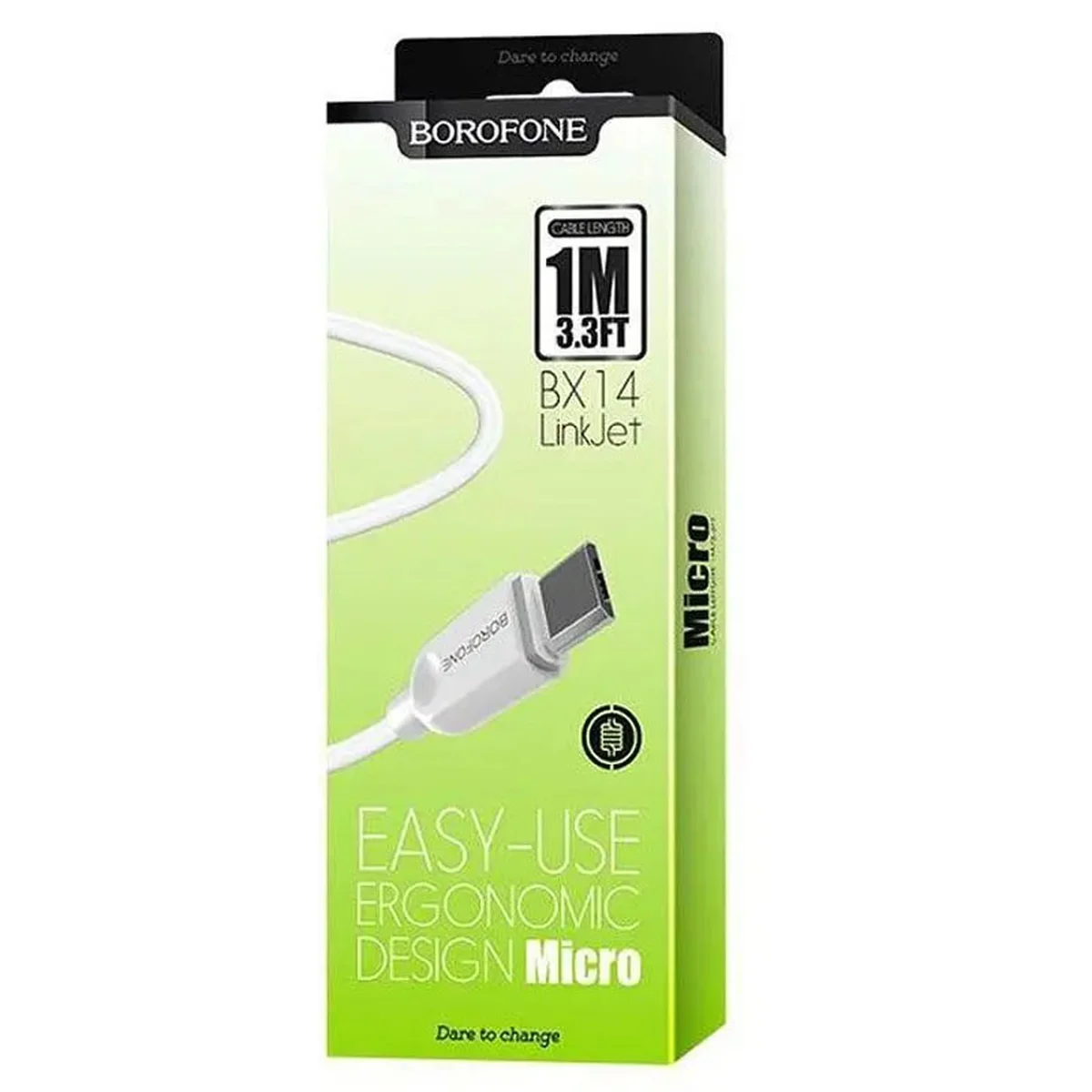 Дата кабель Borofone BX14 USB to MicroUSB (1m) Белый