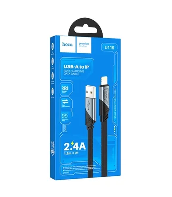 Дата кабель Hoco U119 Machine charging data USB to Lightning (1.2m) Black