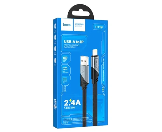Дата кабель Hoco U119 Machine charging data USB to Lightning (1.2m) Black