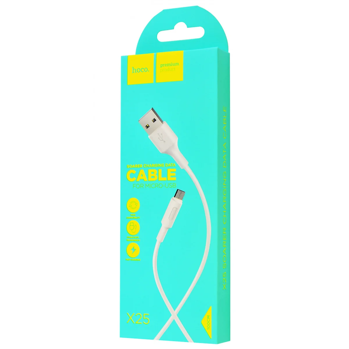 Дата кабель Hoco X25 Soarer MicroUSB (1m) Білий