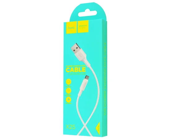 Дата кабель Hoco X25 Soarer MicroUSB (1m) Белый