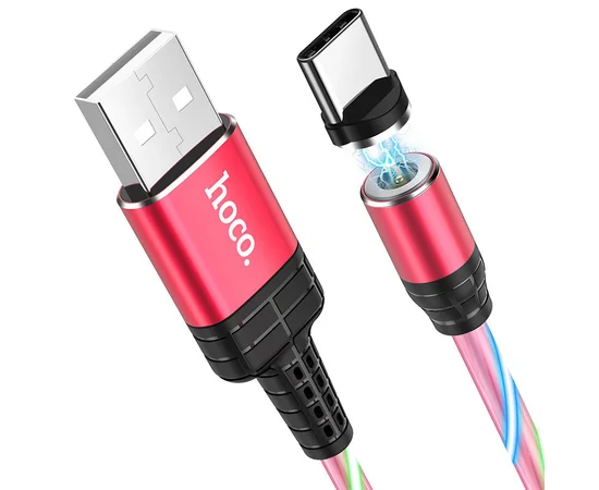 Дата кабель Hoco U90 "Ingenious streamer" Type-C (1m) Красный