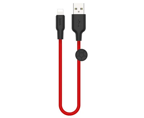 Дата кабель Hoco X21 Plus Silicone Lightning Cable (0.25m) Black / Red