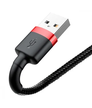Дата кабель Baseus Cafule Lightning Cable 2.4A (1m) Червоний / Чорний