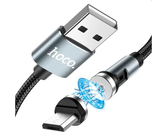 Дата кабель Hoco U94 "Universal magnetic" MicroUSB (1.2 m) Черный