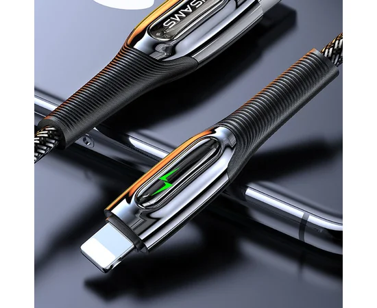 Дата кабель USAMS US-SJ469 Raydan Series USB to Lightning Smart Power-off Cable (1.2m) Черный