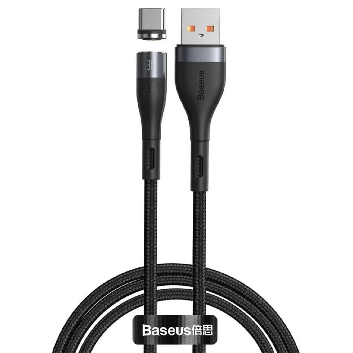Дата кабель Baseus Zinc Magnetic Type-C 5A (1m) (CATXC-NG) Серый / Черный