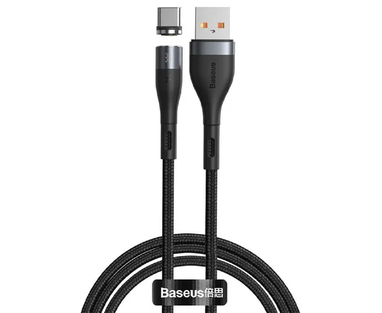 Дата кабель Baseus Zinc Magnetic Type-C 5A (1m) (CATXC-NG) Серый / Черный