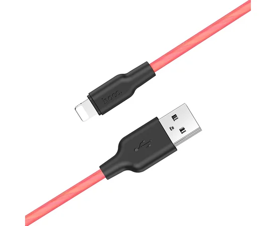 Дата кабель Hoco X21 Plus Silicone Lightning Cable (2m) Black / Red