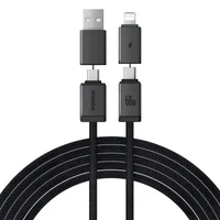 Дата кабель Baseus Versatile Two-for-Two USB/Type-C to Type-C/Lightning 60W (1m) (CB000162) Cosmic Black