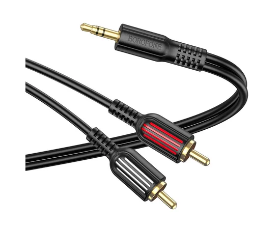 Аудио кабель Borofone BL11 3.5mm to double RCA Черный