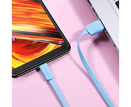 Дата кабель USAMS US-SJ200 USB to Type-C 2A (1.2m) Голубой