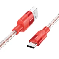 Дата кабель Hoco X99 Crystal Junction USB to Type-C (1.2m) Red