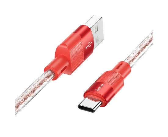 Дата кабель Hoco X99 Crystal Junction USB to Type-C (1.2m) Red