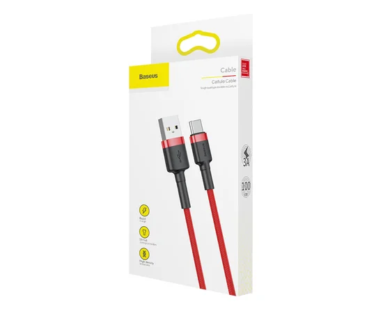 Дата кабель Baseus Cafule Type-C Cable 3A (0.5m) Красный