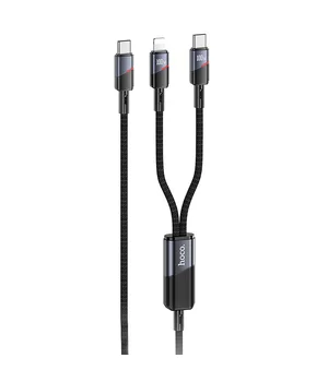 Дата кабель Hoco U139 Type-C to Lightning/Type-C 100W (1.2m) Black