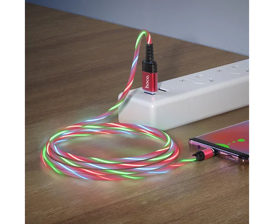 Дата кабель Hoco U90 "Ingenious streamer" MicroUSB (1m) Красный