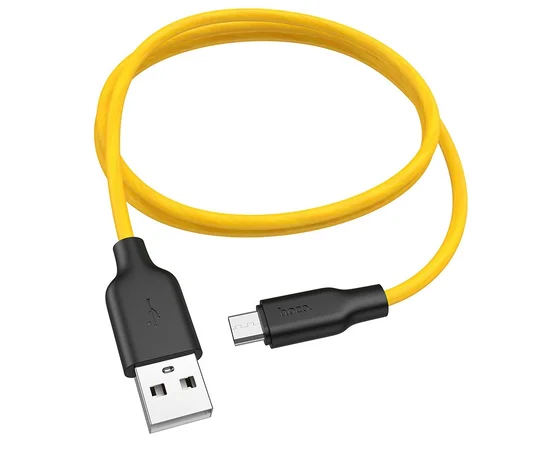 Дата кабель Hoco X21 Plus Silicone MicroUSB Cable (1m) Black / Yellow