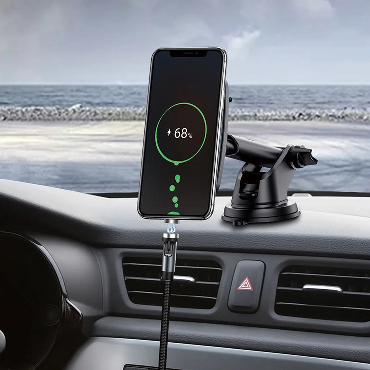 Дата кабель Hoco U94 "Universal magnetic" MicroUSB (1.2 m) Черный