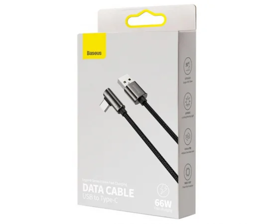 Дата кабель Baseus Legend Series Elbow USB to Type-C 66W (2m) (CATCS-C01) Black