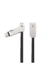 Переходник LDNIO LC90C OTG USB to MicroUsb / Type-C (Combo) 1m Черно - серебряный