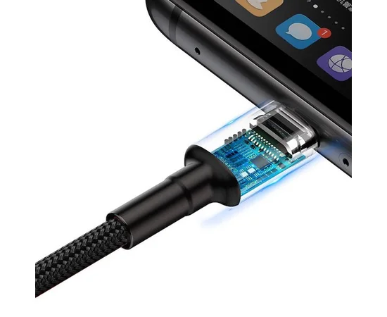 Дата кабель Baseus Cafule QC Double-Sided Blind Interpolation USB to Type-C 40W (1m) (CATKLF-PG) Black