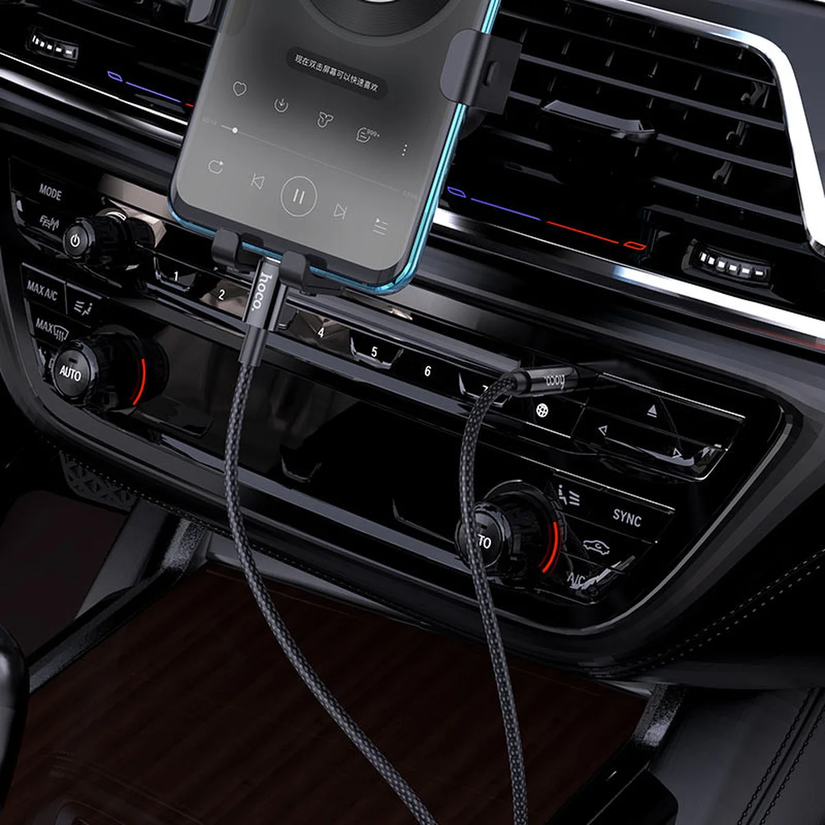 Аудио кабель Aux Hoco UPA19 3.5mm to Type-C (1m) Black