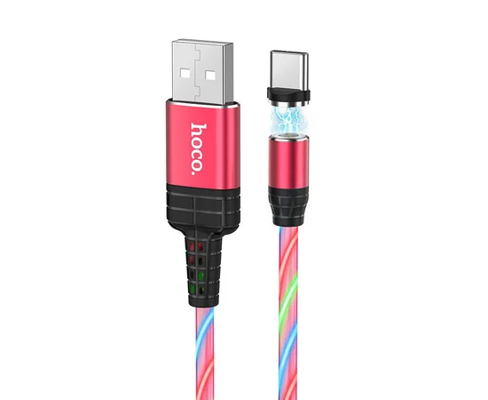 Дата кабель Hoco U90 "Ingenious streamer" Type-C (1m) Красный