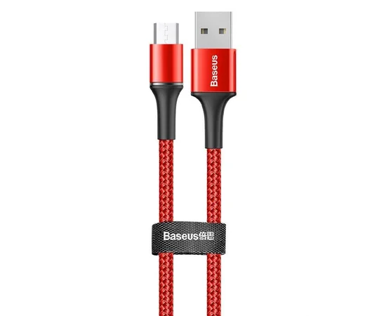 Дата кабель Baseus Halo Data Micro USB Cable 3A (0.25m) Красный