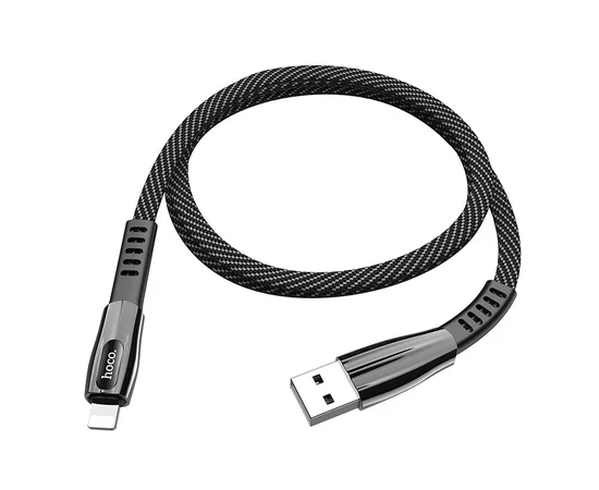 Дата кабель Hoco U70 "Splendor" lightning (1.2М) Черно - серый