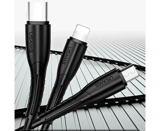 Дата кабель Usams US-SJ367 U35 3in1 USB to Combo 2A (1m) Черный