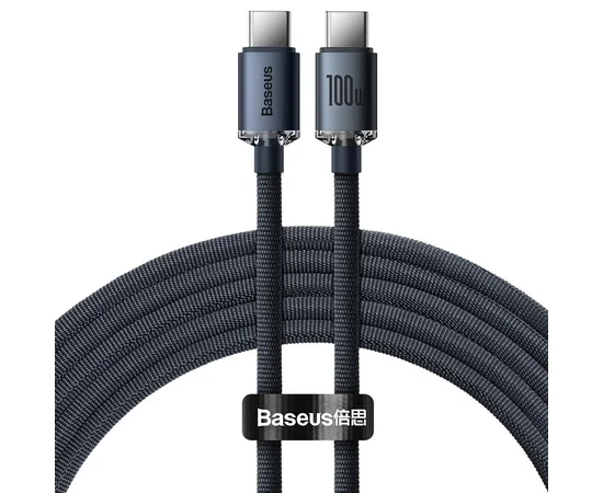 Дата кабель Baseus Crystal Shine Series Type-C to Type-C 100W (2m) (CAJY00070) Black