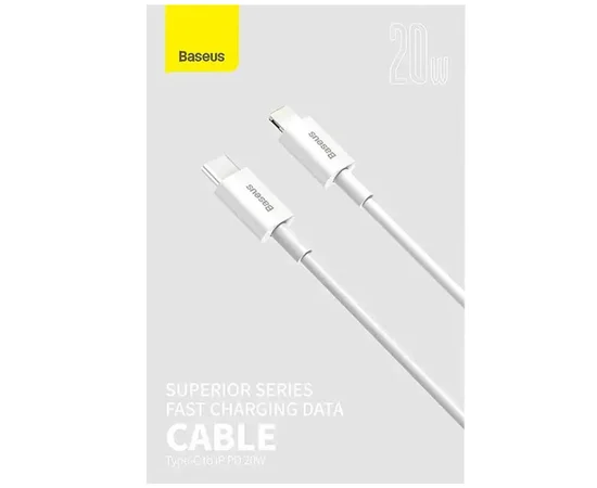 Дата кабель Baseus Superior Series Fast Charging Type-C to Lightning PD 20W (1m) (CATLYS-A) Белый