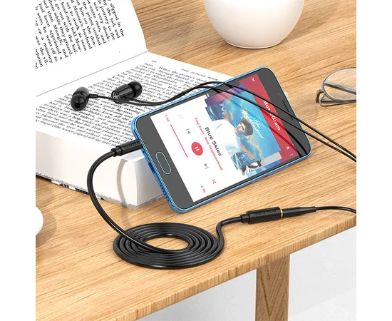 Аудио кабель Borofone BL12 3.5 audio extension cable Male to Female (2m) Черный