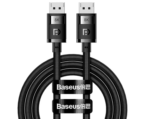 Дата кабель Baseus High Definition DP 8K to DP 8K (2m) (B00633706111-02) Cluster Black