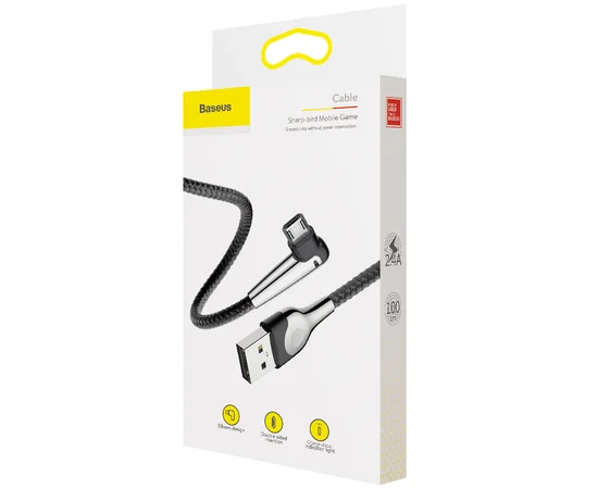 Дата кабель Baseus Sharp-Bird Mobile Game Micro USB Cable 2.4A (1m) Черный