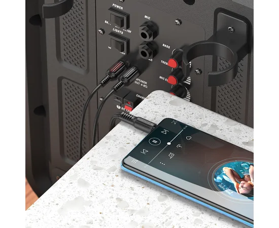 Аудио кабель Borofone BL11 3.5mm to double RCA Черный