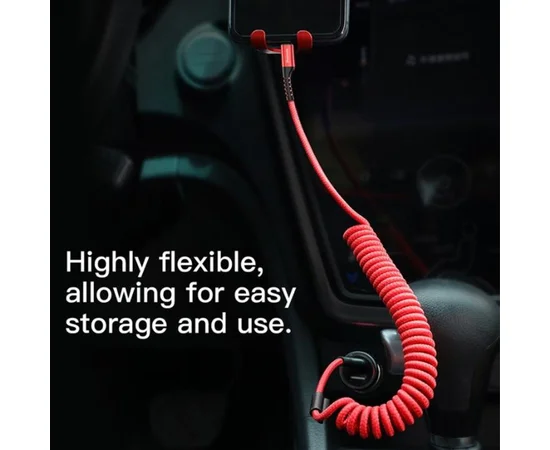 Дата кабель Baseus Fish Eye Spring Data Lightning Cable 2A (1m) Красный