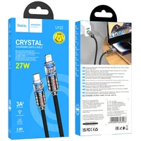 Дата кабель Hoco U122 Lantern Transparent Discovery Edition Type-C to Lightning Black