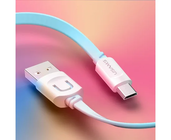 Дата кабель Usams US-SJ012 U-Trans USB to Micro USB (0.25m) Бирюзовый