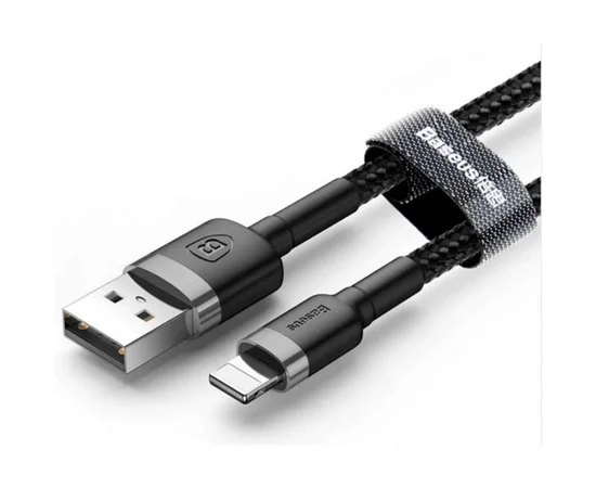 Дата кабель Baseus Cafule Lightning Cable 2.4A (1m) Серый / Черный