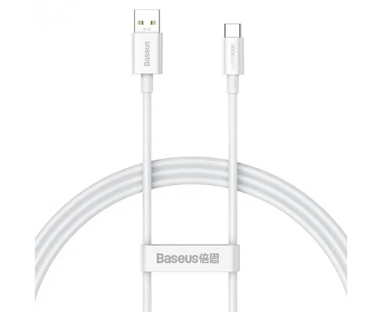 Дата кабель Baseus Superior Series (SUPERVOOC) Fast Charging USB to Type-C 65W 1m (CAYS00090) White