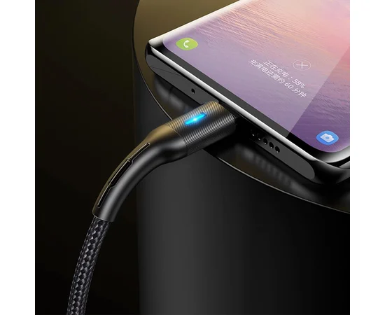 Дата кабель USAMS US-SJ460 U-Bob Series USB to Type-C Smart Power-off Cable (1.2m) Черный