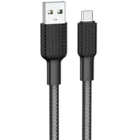 Дата кабель Hoco X69 Jaeger USB to MicroUSB (1m) Black / White