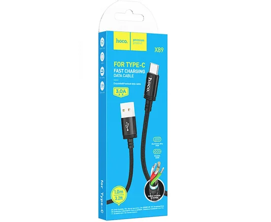 Дата кабель Hoco X89 Wind USB to Type-C (1m) Black