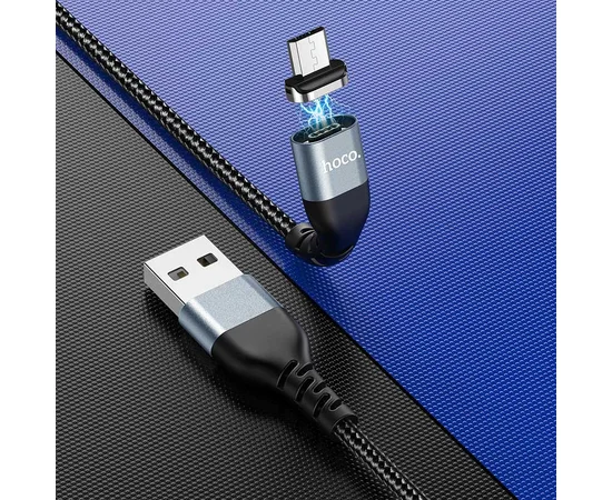 Дата кабель Hoco U96 "Traveller magnetic" MicroUSB (1.2m) Черный