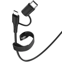 Дата кабель Hoco X54 Cool dual 2in1 USB to MicroUSB-Type-C (1m) Чорний
