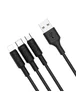 Дата кабель Hoco X25 "Soarer" 3in1 Lightning -MicroUSB-Type-C Черный