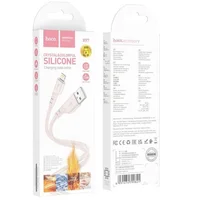 Дата кабель Hoco X97 Crystal color USB to Lightning (1m) Light pink