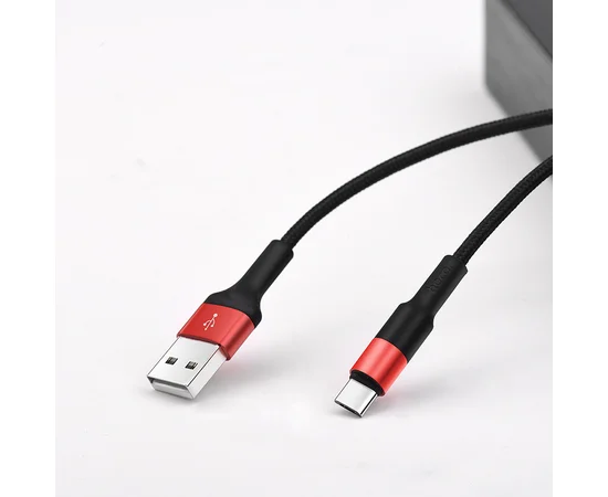 Дата кабель Hoco X26 Xpress Type-C Cable (1m) Черный / Красный